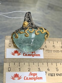 *Кольцо р.18 Аквамарин Забайкалье АРТ 49465 (ВЕС 42,16 Г) - фото 215437