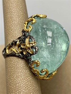 *Кольцо р.18 Аквамарин Забайкалье АРТ 49465 (ВЕС 42,16 Г) - фото 215442