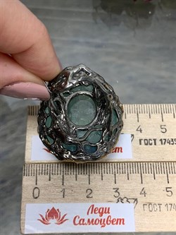 *Кольцо р.18 Аквамарин Забайкалье АРТ 51174 (ВЕС 41,57 Г) - фото 215449