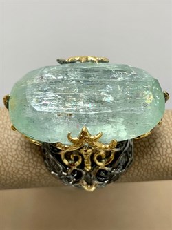 *Кольцо р.18 Аквамарин Забайкалье АРТ 52940 (ВЕС 20,43 Г) - фото 215466