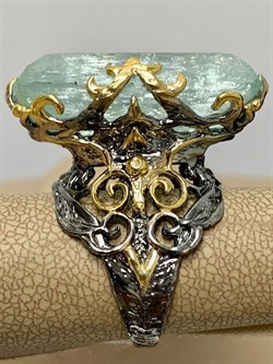 *Кольцо р.18 Аквамарин Забайкалье АРТ 52940 (ВЕС 20,43 Г) - фото 215467