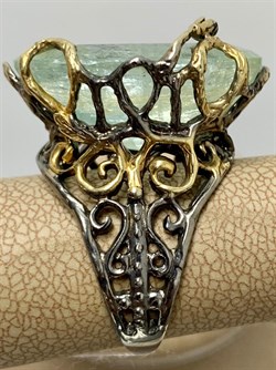 *Кольцо р.18 Аквамарин Забайкалье АРТ 53318 (ВЕС 13,28 Г) - фото 215483