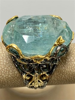 *Кольцо р.18 Аквамарин Забайкалье АРТ 53365 (ВЕС 14,57 Г) - фото 215492