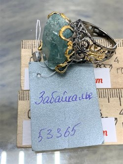 *Кольцо р.18 Аквамарин Забайкалье АРТ 53365 (ВЕС 14,57 Г) - фото 215496