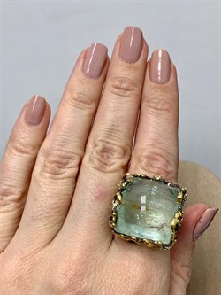 *Кольцо р.18 Аквамарин Забайкалье АРТ 53599 (ВЕС 20,24 Г) - фото 215498
