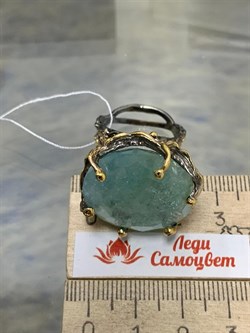 *Кольцо р.18 Аквамарин Забайкалье АРТ 53602 ВЕС 18,51 Г - фото 215512