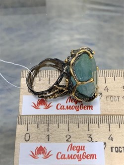 *Кольцо р.18 Аквамарин Забайкалье АРТ 53602 ВЕС 18,51 Г - фото 215514