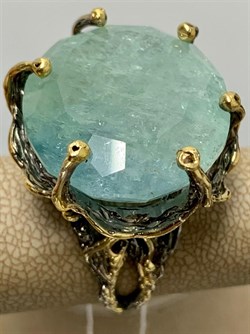 *Кольцо р.18 Аквамарин Забайкалье АРТ 53602 ВЕС 18,51 Г - фото 215515