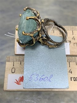 *Кольцо р.18 Аквамарин Забайкалье АРТ 53602 ВЕС 18,51 Г - фото 215520