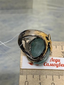 *Кольцо р.18 Аквамарин Нигерия АРТ 60107 ВЕС 16,36 Г - фото 215535