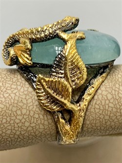 *Кольцо р.18 Аквамарин Нигерия АРТ 60107 ВЕС 16,36 Г - фото 215539