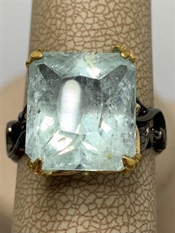 *Кольцо р.18,5 Аквамарин АРТ 59626 ВЕС 6,01 Г - фото 215556