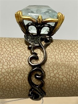 *Кольцо р.18,5 Аквамарин АРТ 59626 ВЕС 6,01 Г - фото 215558