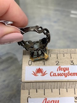 *Кольцо р.18,5 Аквамарин АРТ 59626 ВЕС 6,01 Г - фото 215559