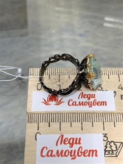 *Кольцо р.18,5 Аквамарин АРТ 59626 ВЕС 6,01 Г - фото 215561