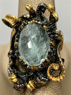 *Кольцо р.18,5 Аквамарин Забайкалье АРТ 38176 (ВЕС 20,17 Г) - фото 215604 *Кольцо р.18,5 Аквамарин Забайкалье АРТ 38176 (ВЕС 20,17 Г) - фото 215604