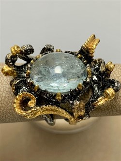 *Кольцо р.18,5 Аквамарин Забайкалье АРТ 38176 (ВЕС 20,17 Г) - фото 215605 *Кольцо р.18,5 Аквамарин Забайкалье АРТ 38176 (ВЕС 20,17 Г) - фото 215605