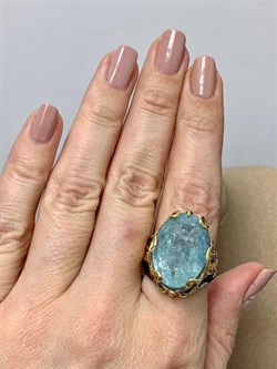 *Кольцо р.18,5 Аквамарин Забайкалье АРТ 53046  (ВЕС 12,49 Г) - фото 215634