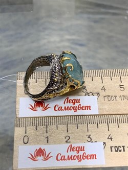 *Кольцо р.18,5 Аквамарин Забайкалье АРТ 53046  (ВЕС 12,49 Г) - фото 215639