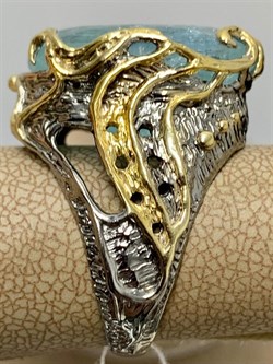 *Кольцо р.18,5 Аквамарин Забайкалье АРТ 53046  (ВЕС 12,49 Г) - фото 215640