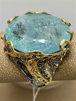 *Кольцо р.18,5 Аквамарин Забайкалье АРТ 53046  (ВЕС 12,49 Г) - фото 215644