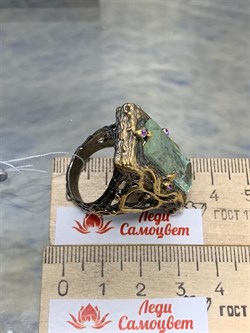 *Кольцо р.18,5 Аквамарин Забайкалье АРТ 53058 (ВЕС 21,62 Г) - фото 215650