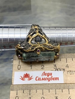 *Кольцо р.18,5 Аквамарин Забайкалье АРТ 53058 (ВЕС 21,62 Г) - фото 215651