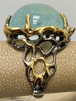 *Кольцо р.18,5 Аквамарин Забайкалье АРТ 53060 (ВЕС 12,59 Г) - фото 215660