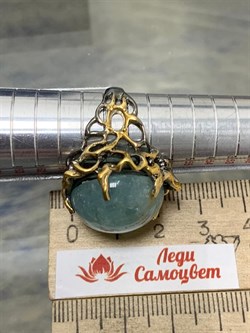 *Кольцо р.18,5 Аквамарин Забайкалье АРТ 53060 (ВЕС 12,59 Г) - фото 215663