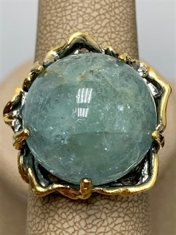 *Кольцо р.18,5 Аквамарин Забайкалье АРТ 53060 (ВЕС 12,59 Г) - фото 215666