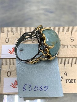 *Кольцо р.18,5 Аквамарин Забайкалье АРТ 53060 (ВЕС 12,59 Г) - фото 215668