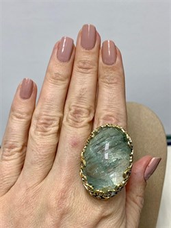 *Кольцо р.18,5 Аквамарин Забайкалье АРТ 60098 (ВЕС 31,51 Г) - фото 215683