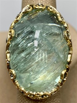 *Кольцо р.18,5 Аквамарин Забайкалье АРТ 60098 (ВЕС 31,51 Г) - фото 215690