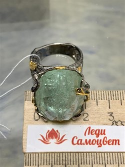 *Кольцо р.18,5 Аквамарин Забайкалье АРТ 60412 (ВЕС 18,15 Г) - фото 215697