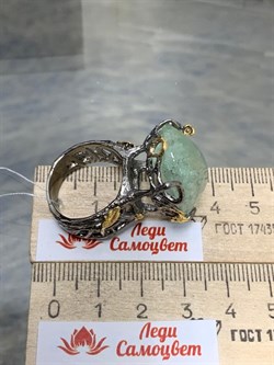 *Кольцо р.18,5 Аквамарин Забайкалье АРТ 60412 (ВЕС 18,15 Г) - фото 215698