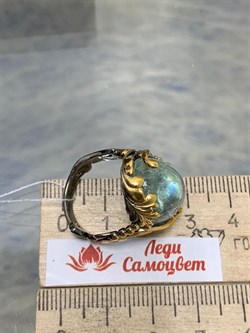 *Кольцо р.18,5 Аквамарин Забайкалье АРТ 62907 (ВЕС 9,54 Г) - фото 215723