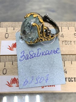 *Кольцо р.18,5 Аквамарин Забайкалье АРТ 62907 (ВЕС 9,54 Г) - фото 215724