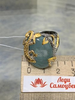 *Кольцо р.18,5 Аквамарин Нигерия АРТ 64301 (ВЕС 15,61 Г) - фото 215761