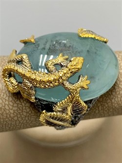 *Кольцо р.18,5 Аквамарин Нигерия АРТ 64301 (ВЕС 15,61 Г) - фото 215766