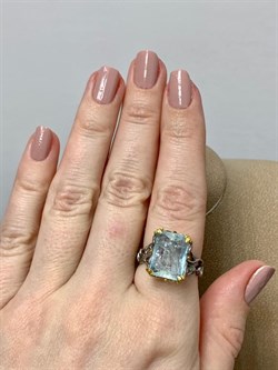 *Кольцо р.19 Аквамарин АРТ 51603 (ВЕС 5,28 Г) - фото 215770