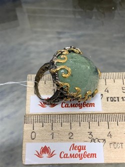 *Кольцо р.19 Аквамарин Забайкалье АРТ 54014 (ВЕС  34,04 Г) - фото 215842