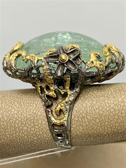 *Кольцо р.19 Аквамарин Забайкалье АРТ 54014 (ВЕС  34,04 Г) - фото 215846