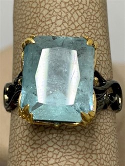 *Кольцо р.19,5 Аквамарин АРТ 60437 (ВЕС 5,41 Г) - фото 215879