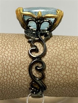 *Кольцо р.19,5 Аквамарин АРТ 60437 (ВЕС 5,41 Г) - фото 215881