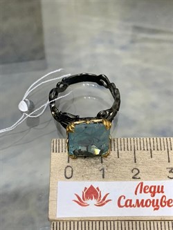 *Кольцо р.19,5 Аквамарин АРТ 60437 (ВЕС 5,41 Г) - фото 215883