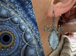 *Серьги  Аквамарин Нигерия АРТ 38865 (ВЕС 16,94 Г) - фото 215965