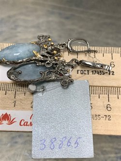 *Серьги  Аквамарин Нигерия АРТ 38865 (ВЕС 16,94 Г) - фото 215971