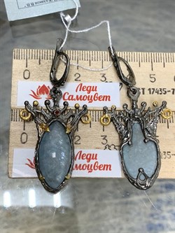 *Серьги  Аквамарин Нигерия АРТ 38866 ВЕС 17,04 Г - фото 215976