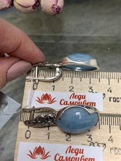 *Серьги Аквамарин Бразилия АРТ 185-608 (ВЕС 12,73 Г) - фото 215999