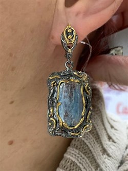 *Серьги Аквамарин Забайкалье АРТ 53591 (ВЕС 21,22 Г) - фото 216023